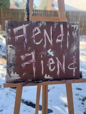 Fendi Abstract Canvas in Burgundy, White and Pink Accents